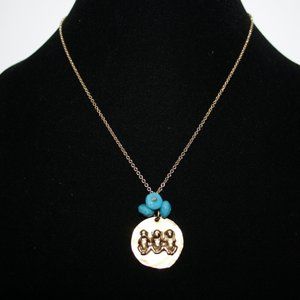 Vintagejelyfish Jewelry - Gold and turquoise NO EVIL necklace Vintagejelyfish Jewelry - Gold and turquoise NO EVIL necklace